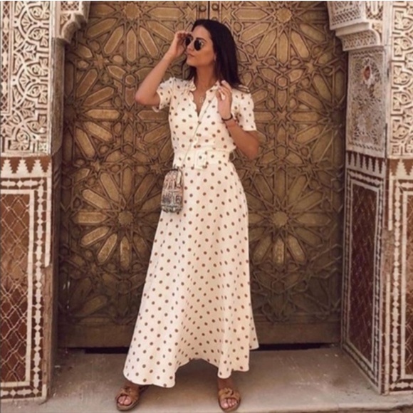 cream maxi shirt dress